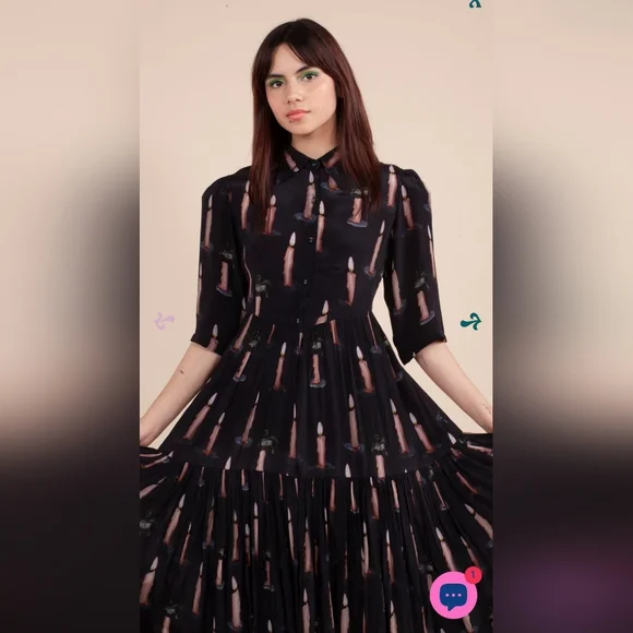 Samatha Pleet Morticia dress in candle sz 18 - Picture 3 of 10